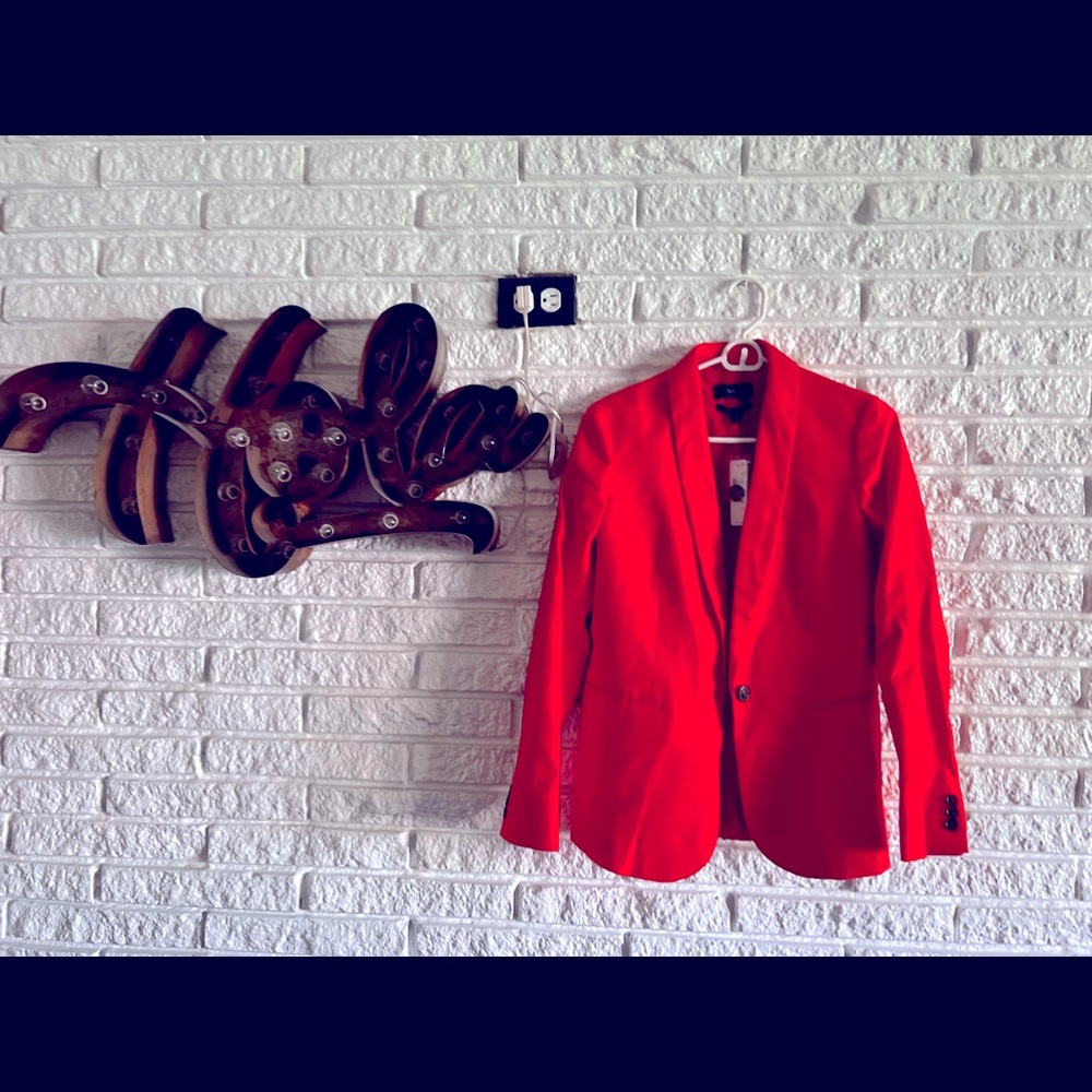 Brand New with tags J.Crew linen suit with pants red/orange